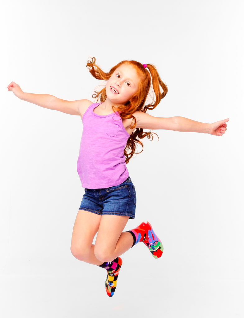 Planner & Spontaneous - Fun Mismatched Non-Slip Kids Socks - Large