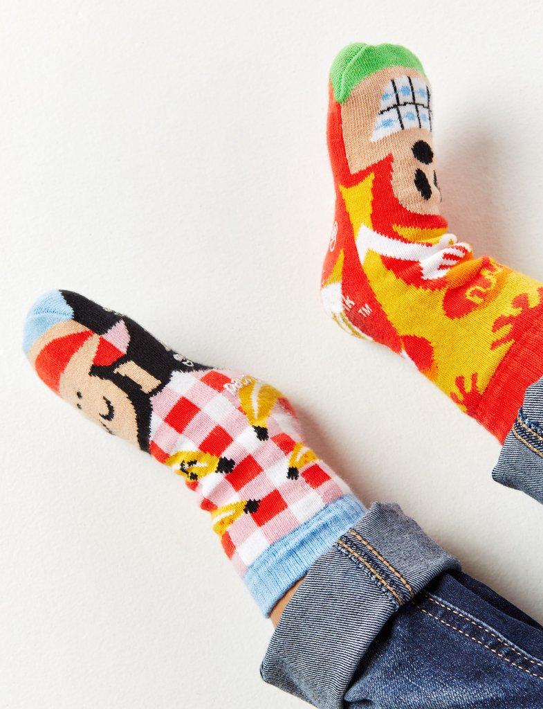 Julius & Bob Mismatched No-Slip Kids Socks - Large
