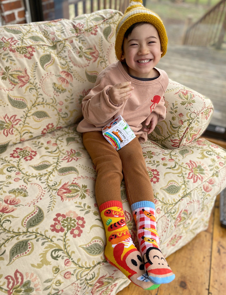 Julius & Bob Mismatched No-Slip Kids Socks - Large