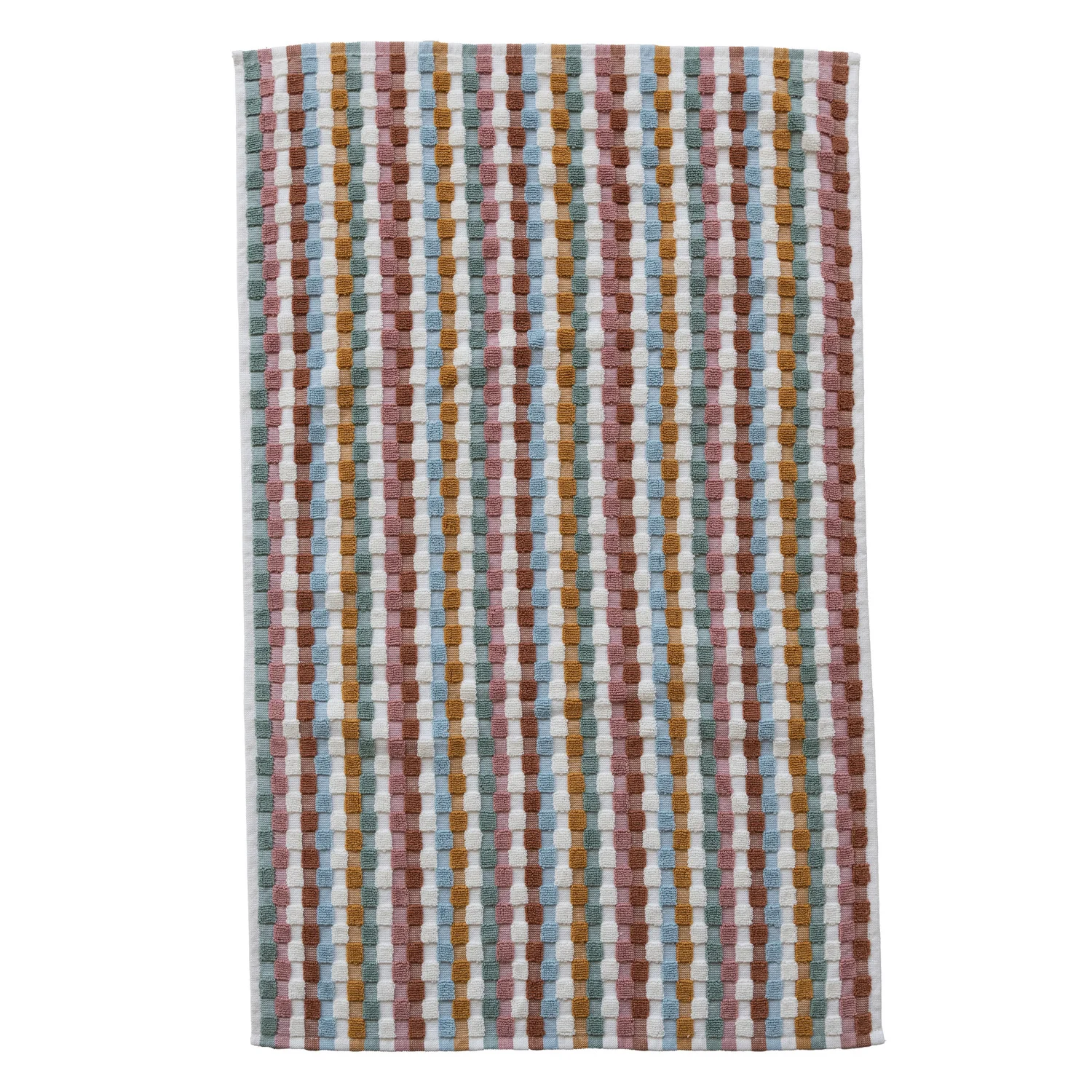 Woven Cotton Terry Hand Towel w Geometric Pattern