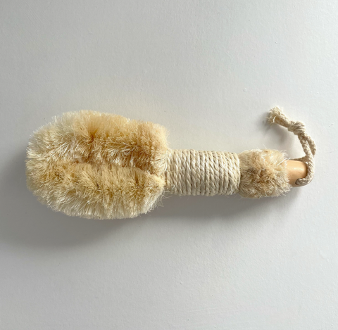 Natural Eco Sisal 9" Dry Body Brush with Wood Handle