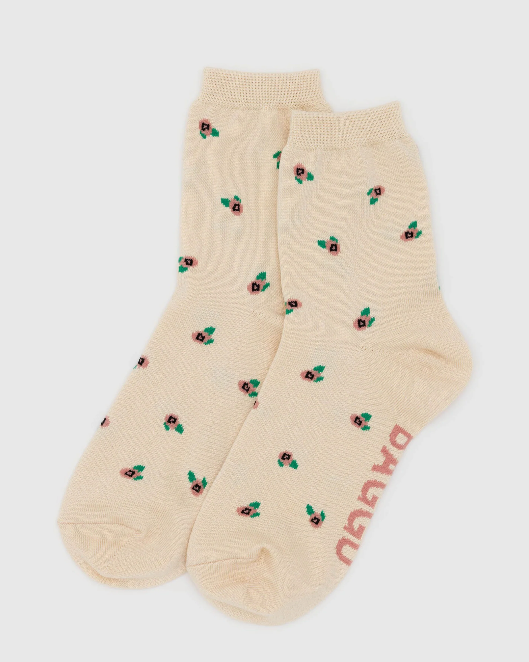 Baggu | Crew Sock Cream Rosette