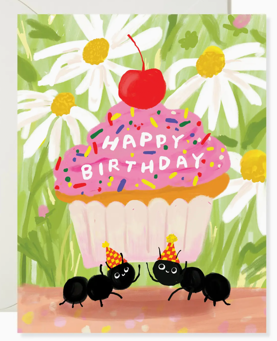 Ant Cupcake Birthday Card