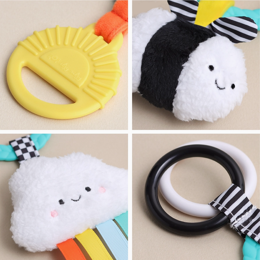Bitzy Busy Ring™ Teething Activity Toy High Contrast