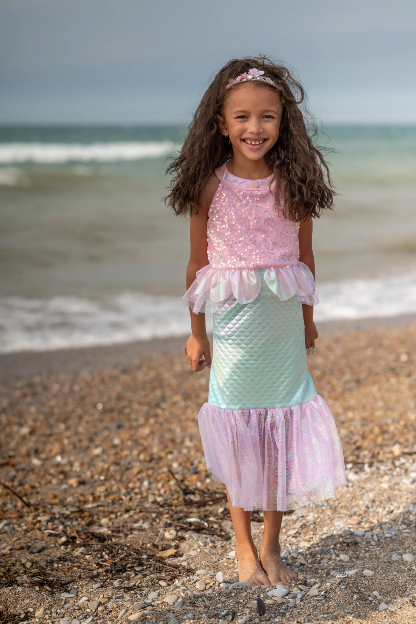 Misty Mermaid Dress Pink/Mint, Size 3-4