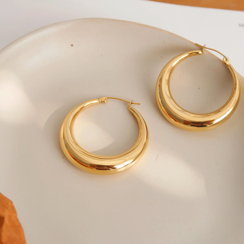 Galene Gold Classic Large Hoop Earrings