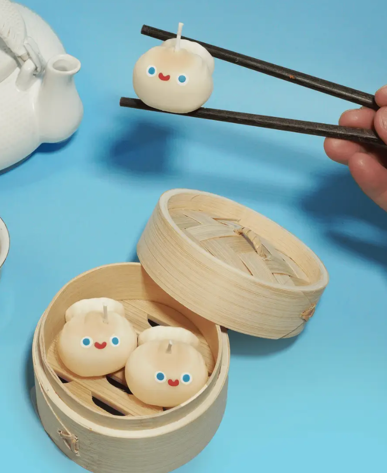 Cute Shrimp Dumpling Candle (2 Dumplings + Steamer)