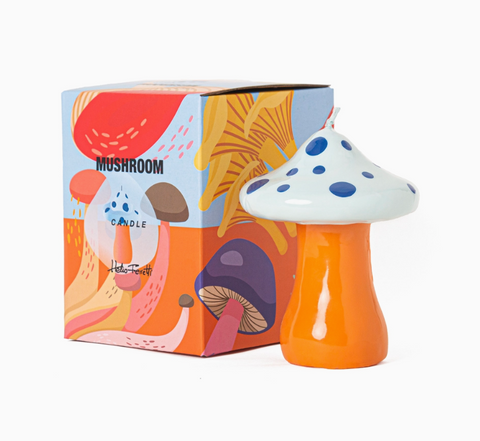 Large Indigo Blue Mushroom Candle