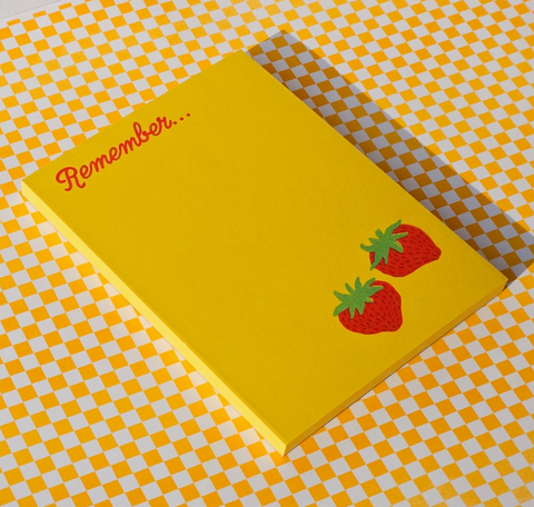 Remember Strawberry - Risograph A2 Notepad