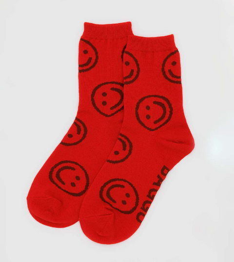 Crew Sock - Red Happy