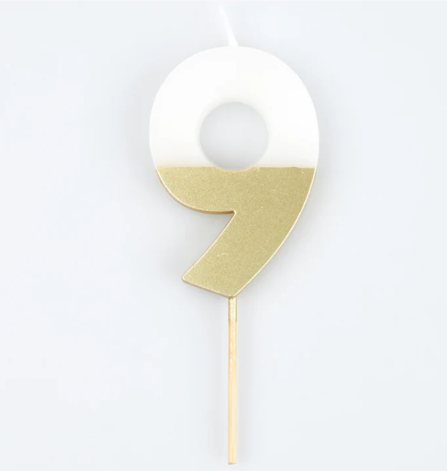 Gold Dipped Number Candle