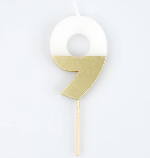 Gold Dipped Number Candle
