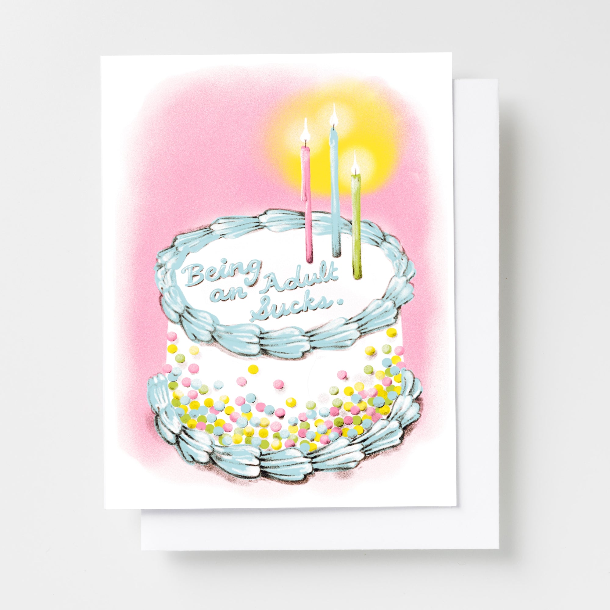 Being An Adult Sucks Risograph Card