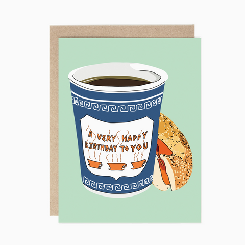Birthday Coffee and Bagel Card