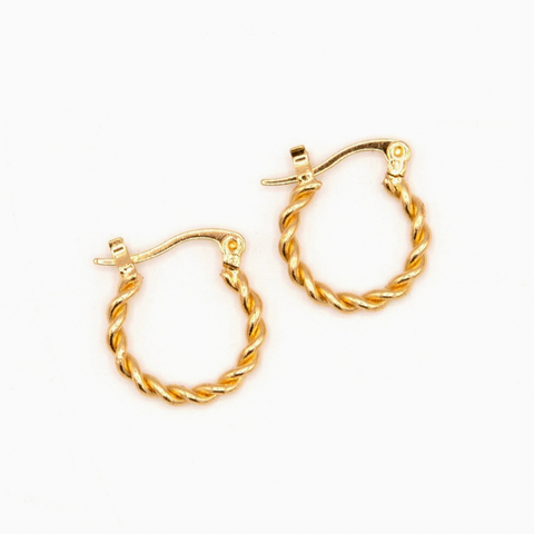 Small Twist Hoop Earrings
