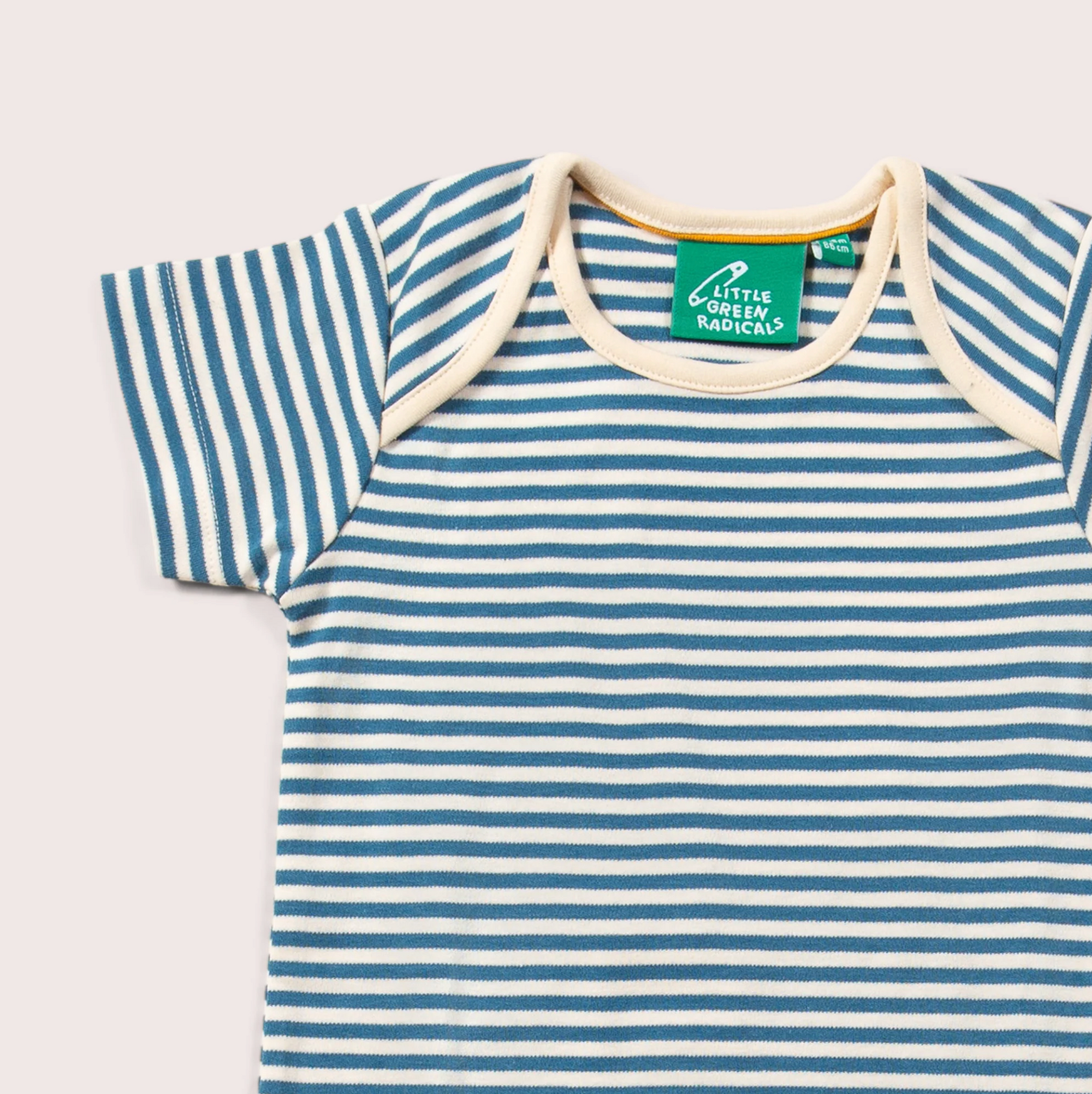 Blue Striped Organic Baby Bodysuit