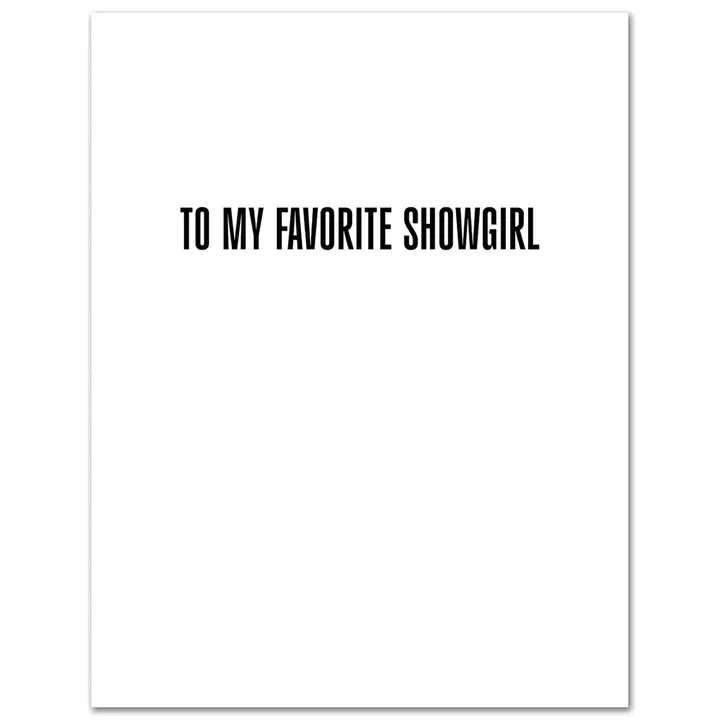 Taylor Swift Favorite Showgirl Birthday Card