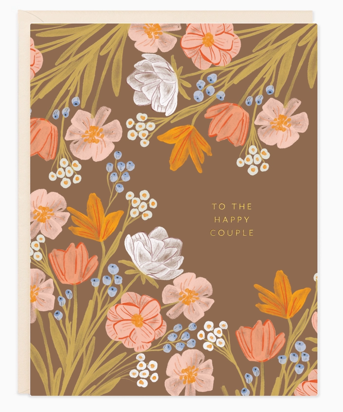 Happy Couple Flowers Card