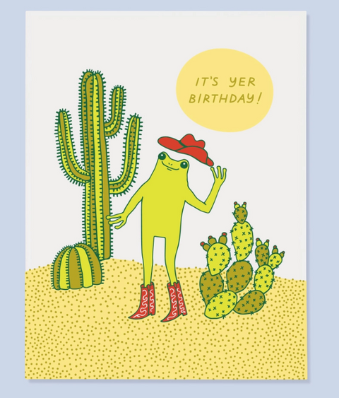 Western Frog Birthday Card