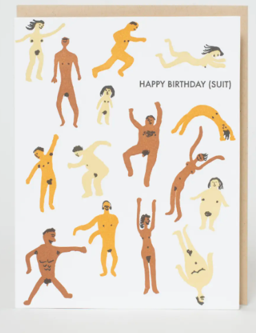 Birthday Suit Nudie Characters Card
