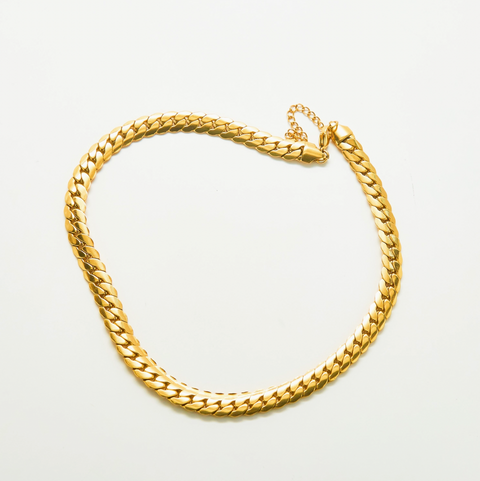 Chunky Flat Snake Chain Statement Necklace