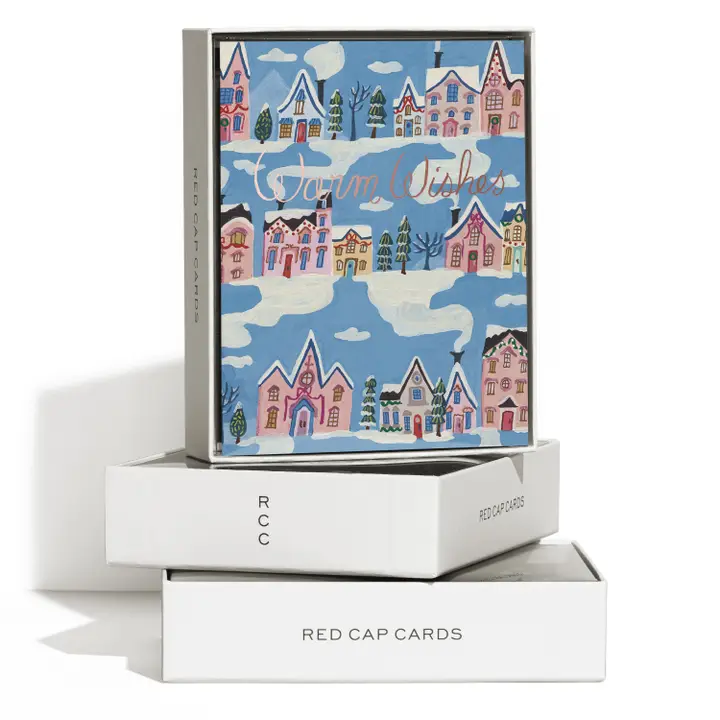 Little Pink Houses Holiday Greeting Card Boxed Set of 8 - Stay Forever