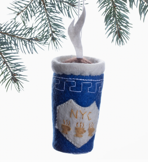 NYC Coffee Cup Felt Ornament