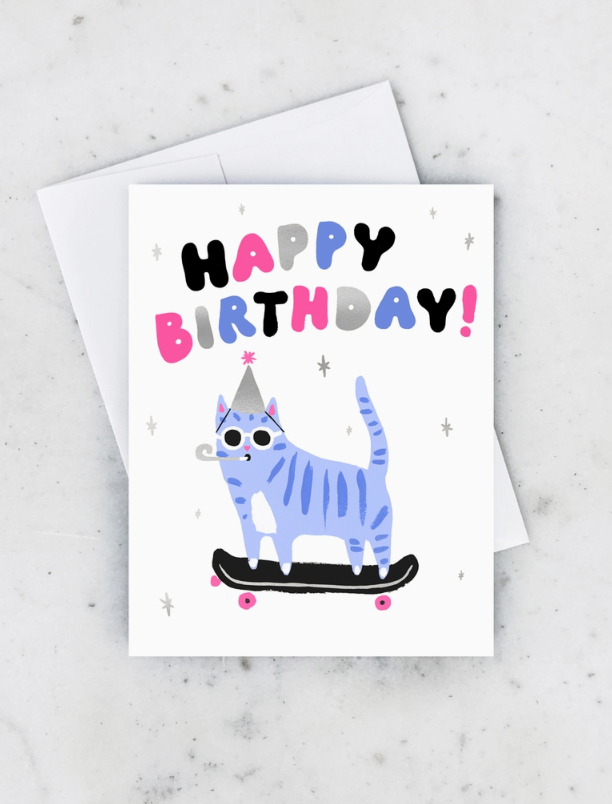 Skater Cat Card