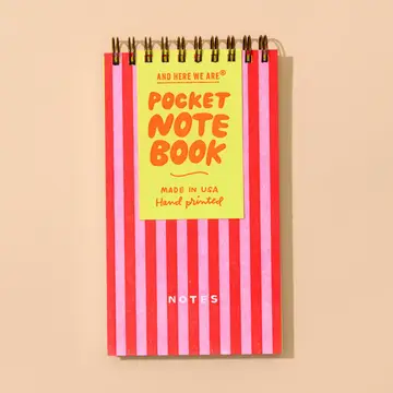 Letterpress Small Spiral Notebook (Lined)—Cabana Stripe