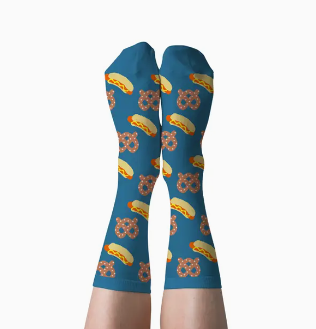 Hot Dog & Pretzel - Large Crew Socks