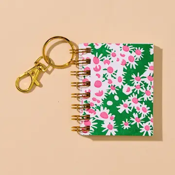Letterpress Teenybook Mini Notebook Bag Charm—Aster