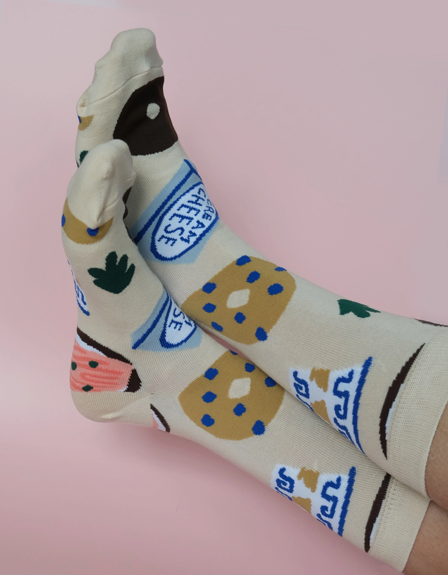 Bagels 100% Cotton Women's Crew Socks