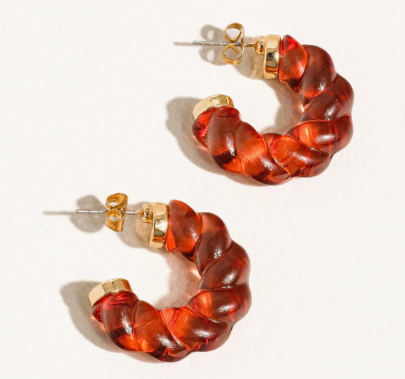 Ruby Summer Braided C-Hoop Earring