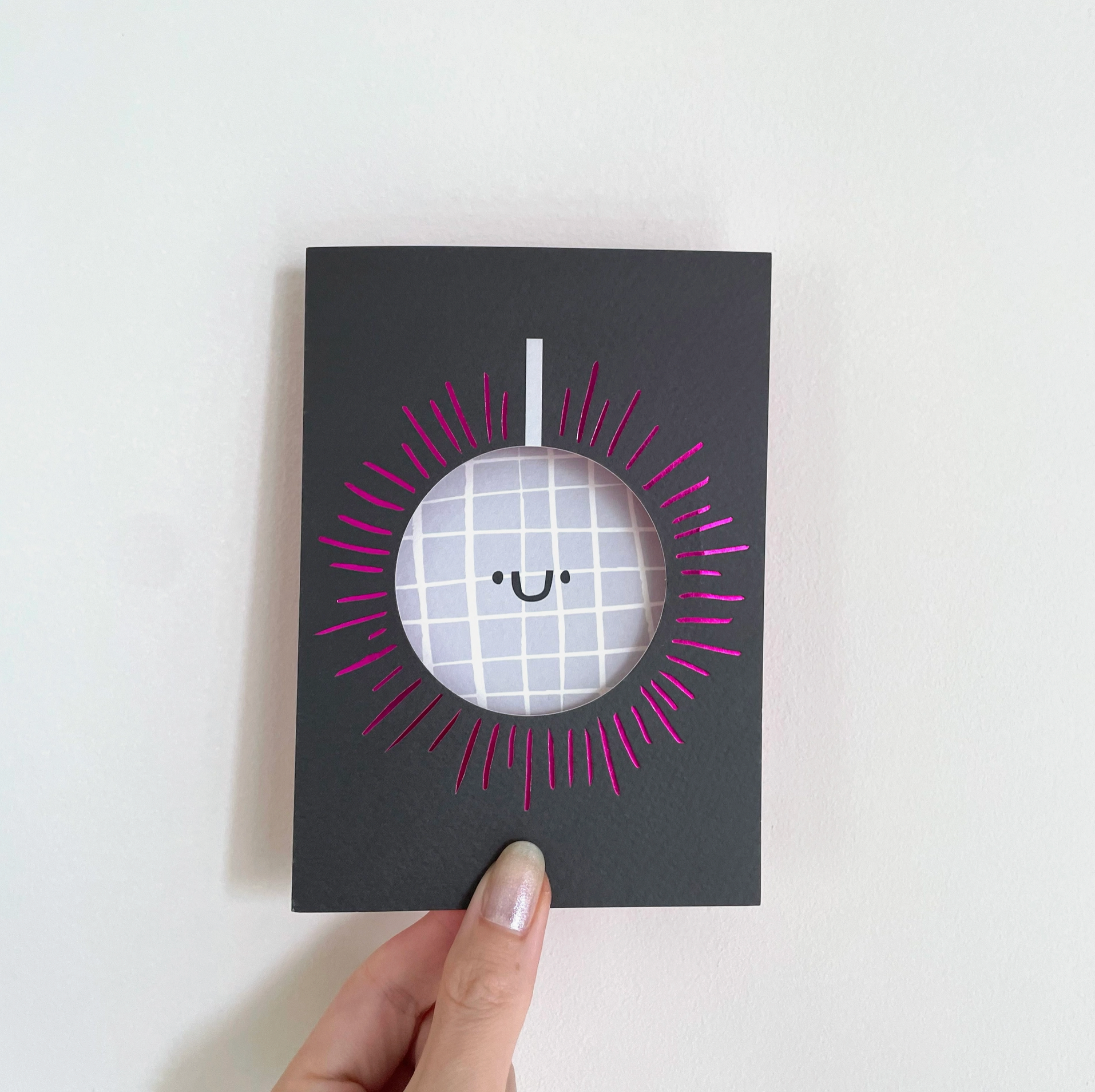 Disco Ball Die Cut Birthday Card