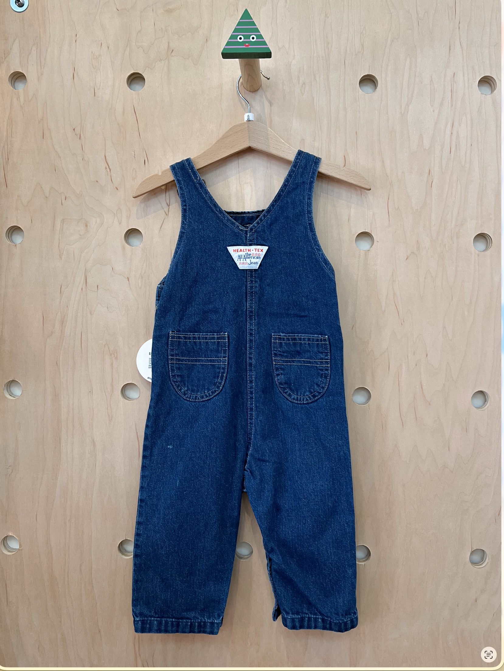 (pre-worn) vintage health-tex denim overalls 6/9M