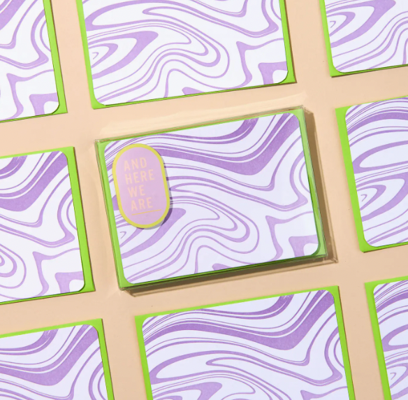 Marble Swirl Letterpress Notecard Stationery Set