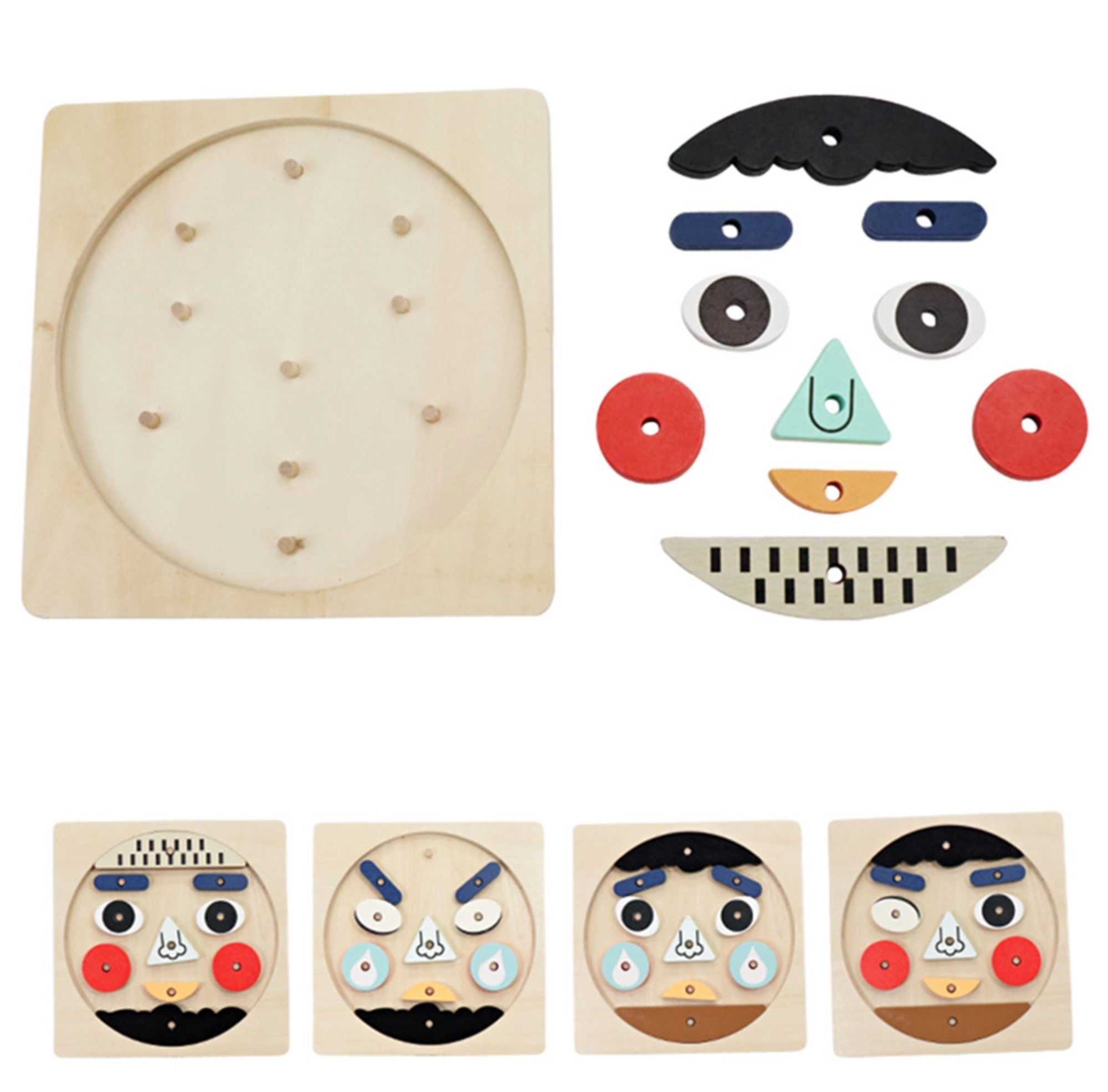 Funny Faces Educational Wooden Puzzle