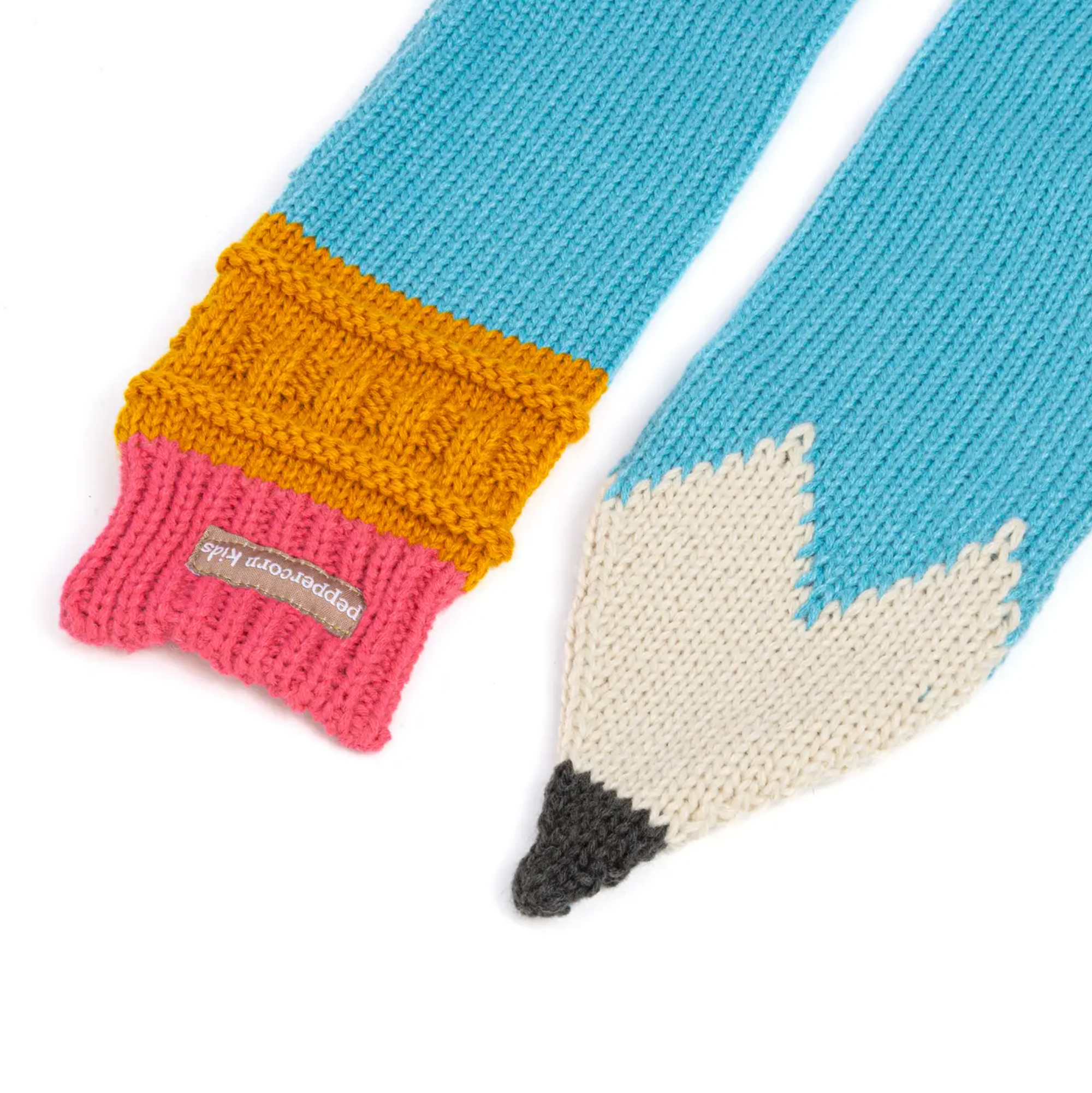 Kids Knitted Scarf- Pencil -Blue