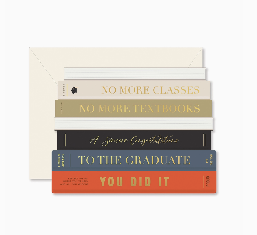 Graduation Books Die-Cut Greeting Card