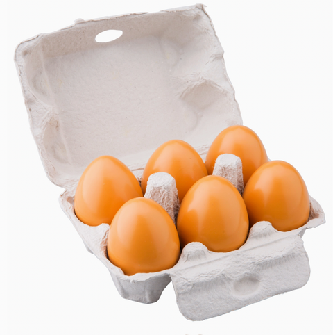 Wooden Toy Eggs - 6 Pieces