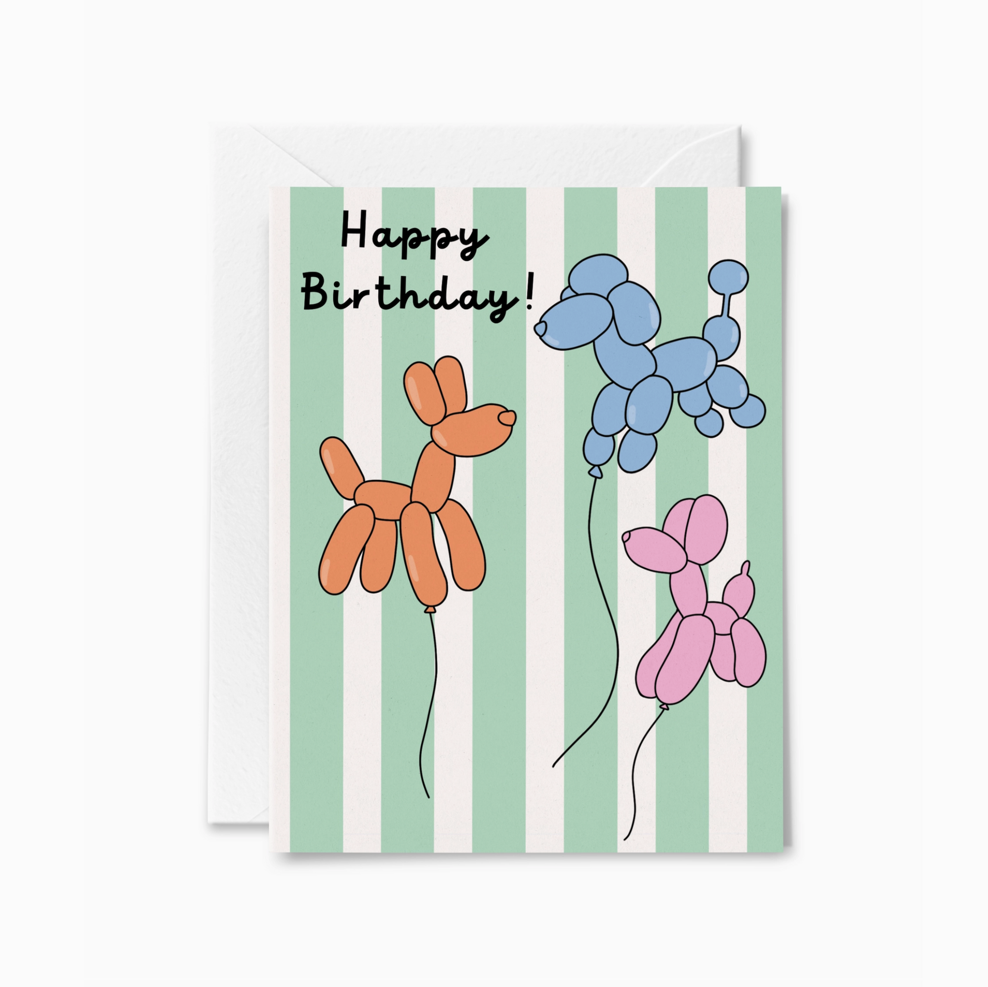Birthday Dog Balloons Card