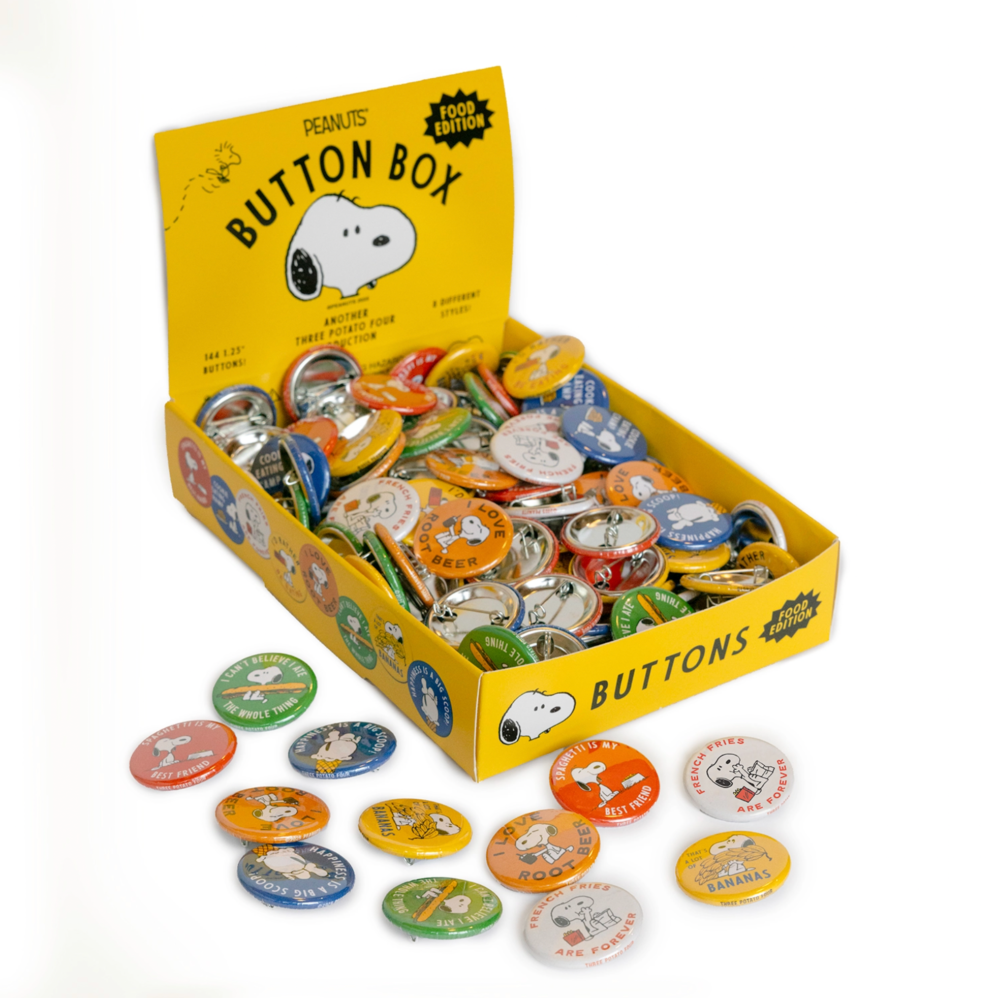 Peanuts Snoopy Button (Food Edition)