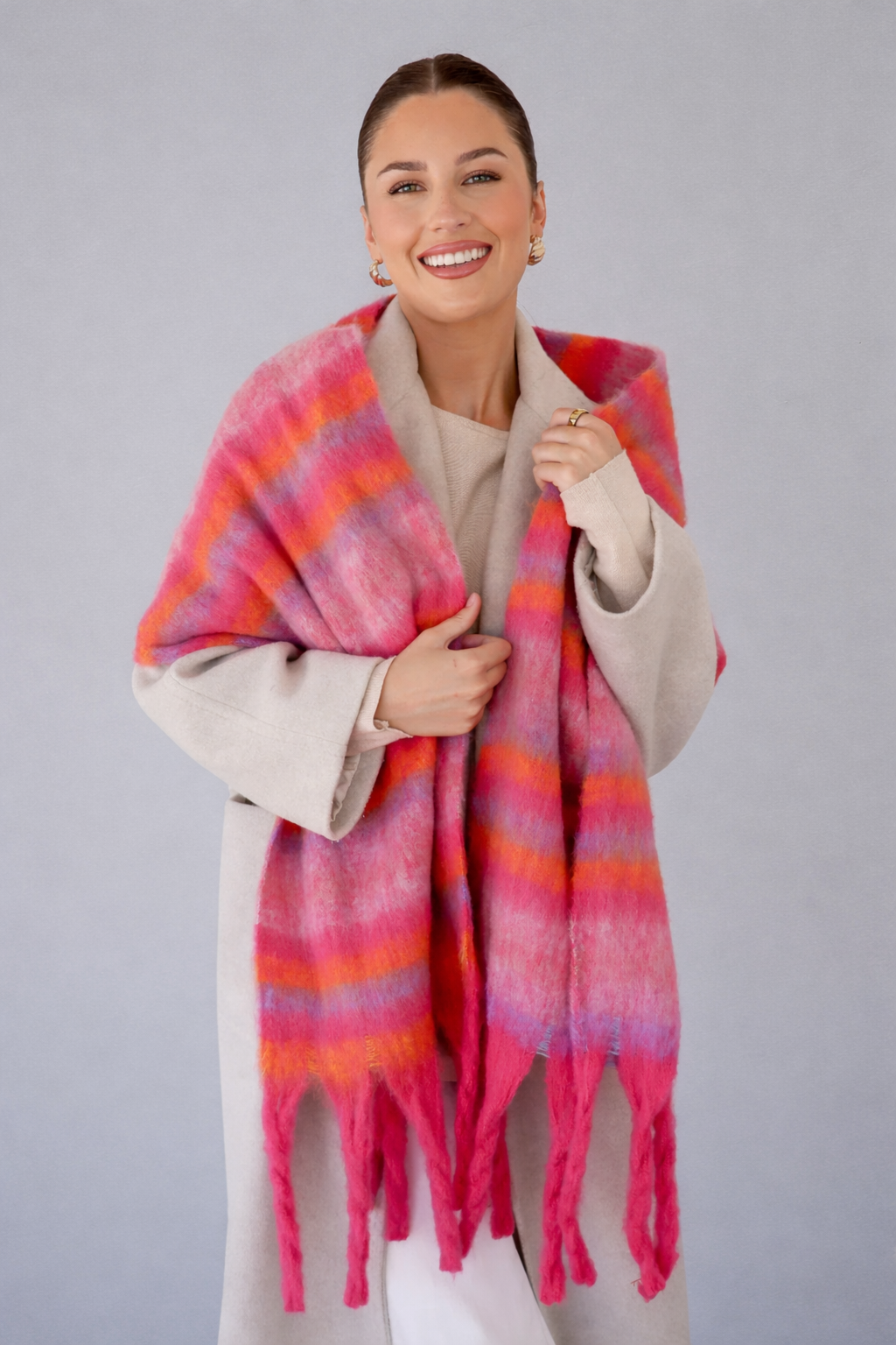 Stripe Fringe Scarf - Stay Forever