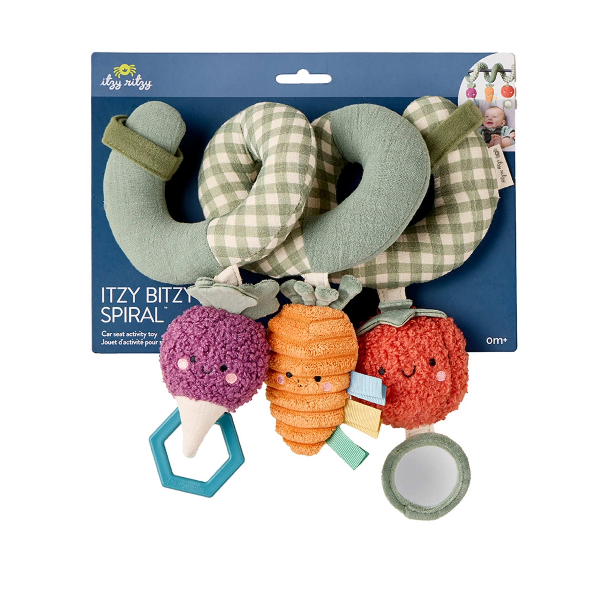 Itzy Bitzy Spiral Car Seat Activity Toy Veggie