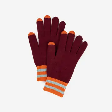 Sport Cuff Touchscreen Gloves Wine Red