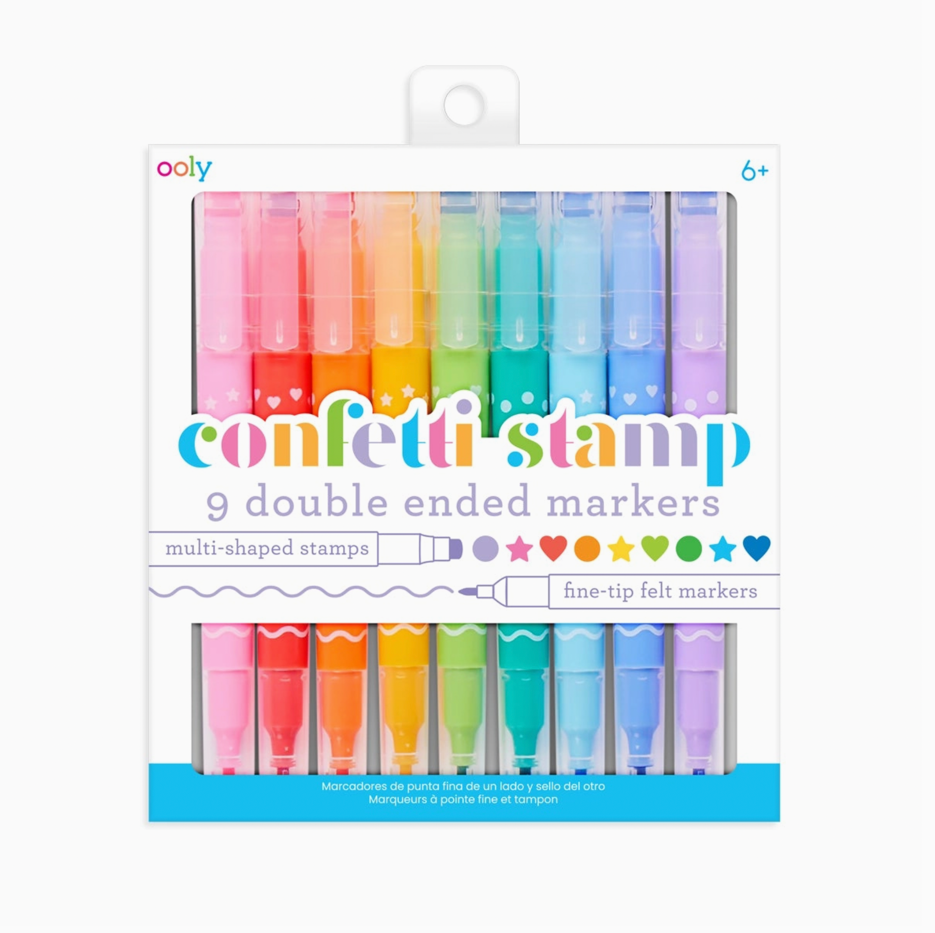 Confetti Stamp Double-Ended Markers (Set of 9) - Stay Forever