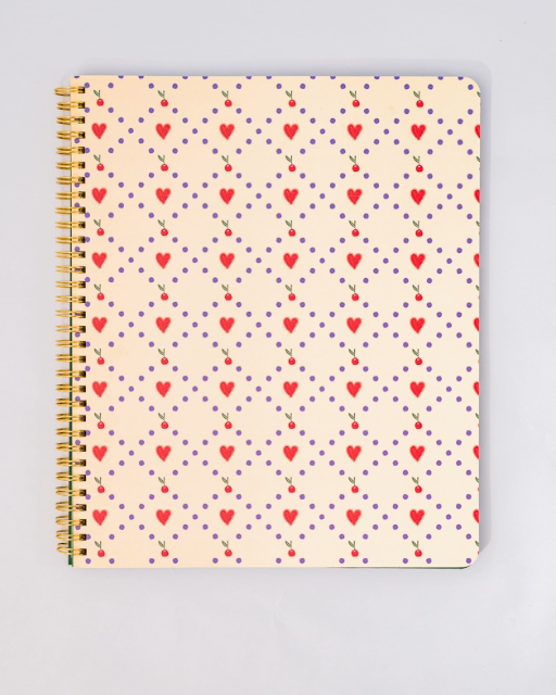 Cherry Hearts Rough Draft Large Notebook