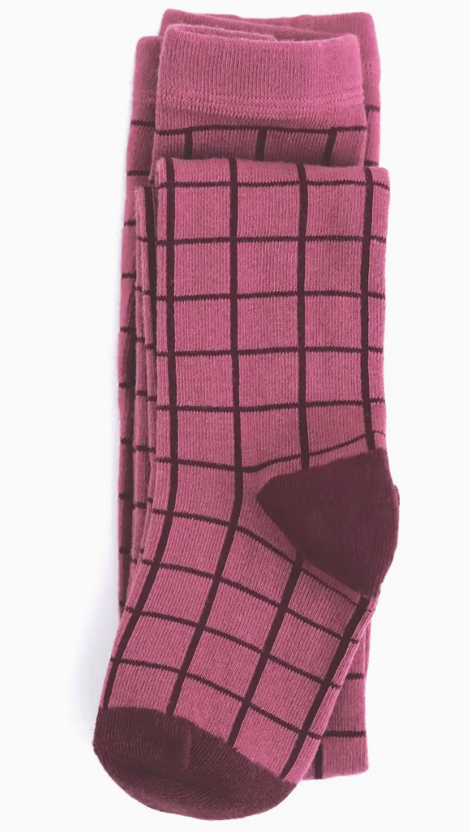 Mulberry Grid Knit Tights