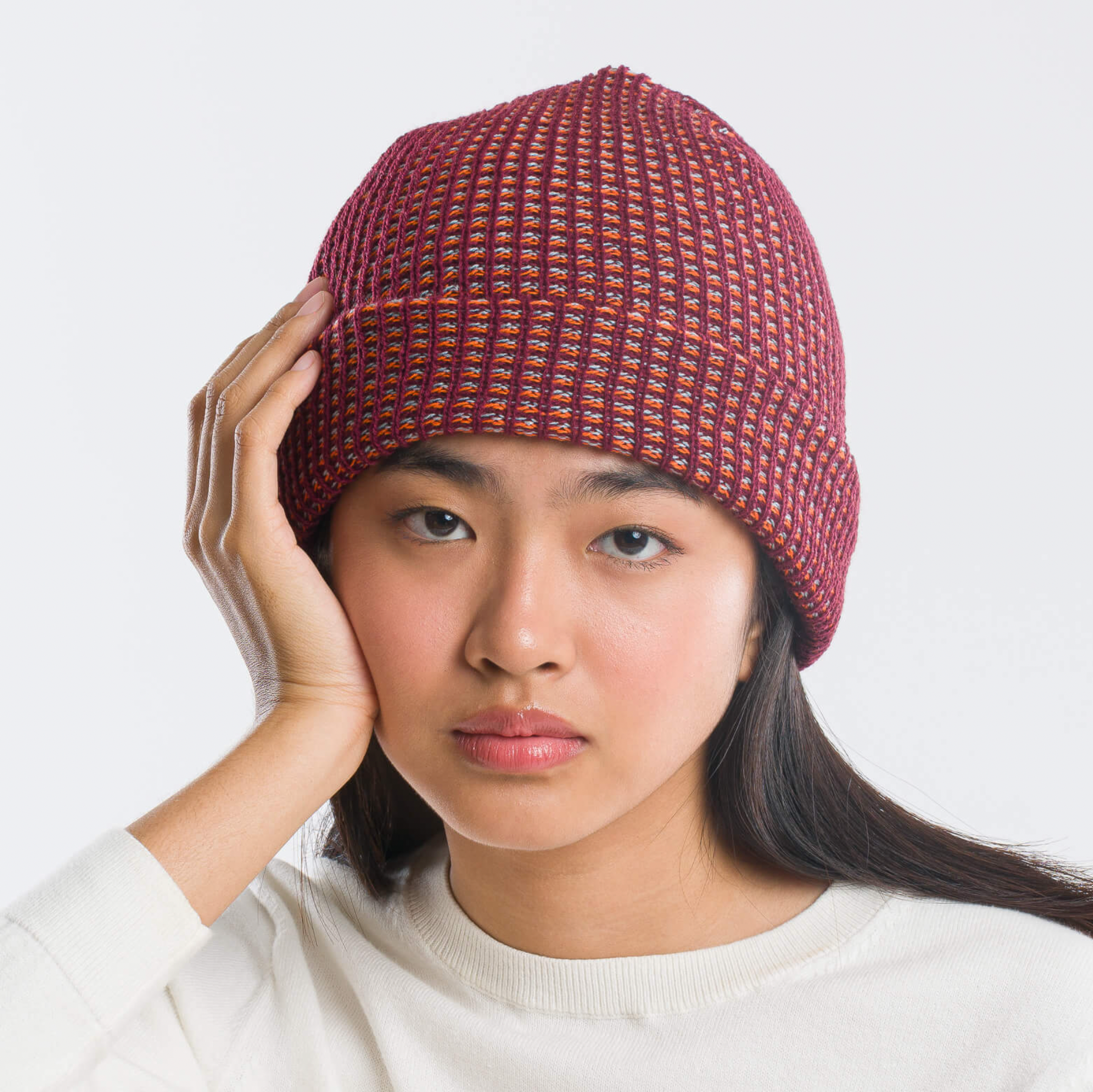 Simple Grid Knit Beanie