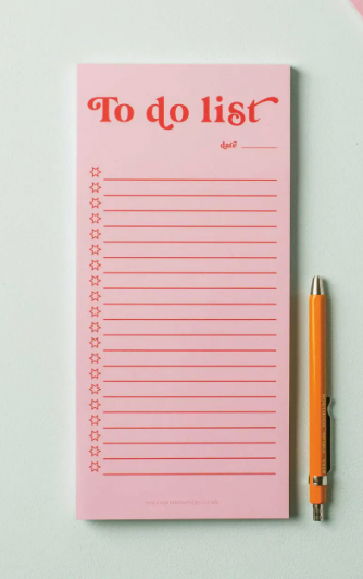To Do List Pad | Pink & Red